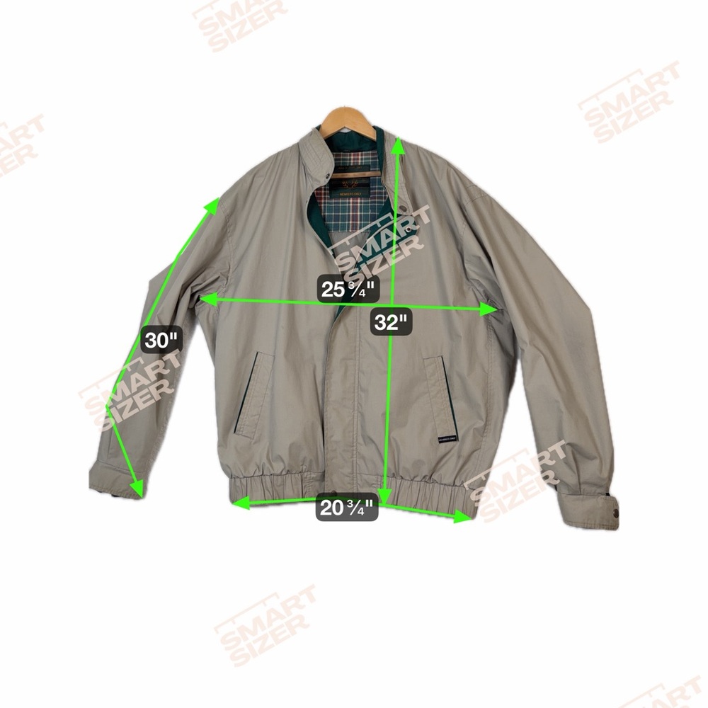 Vintage Members Only Men's Beige Jacket with Green Lining - Picture 14 of 14
